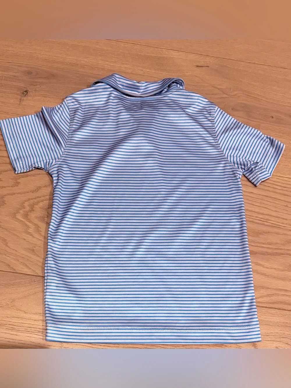New Balance Blue Striped Kids Polo Shirt Size 7